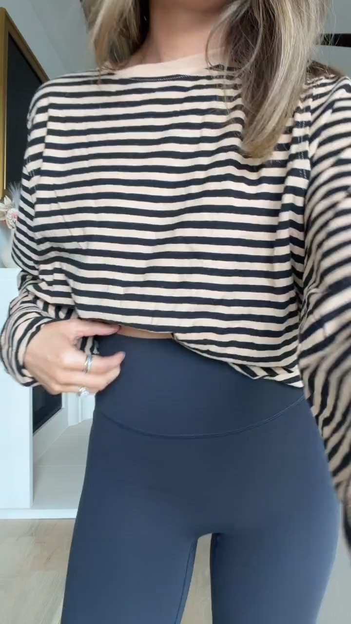 Stripe comfy leggings outfit for fall! Love to throw this on when I’m about to run errands or need to feel a little more put together around the house

#LTKootd #LTKSeasonal