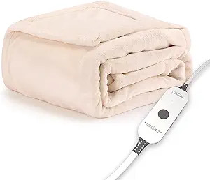 Sunbeam Royal Posh Champagne Heated Personal Throw / Blanket, Cozy-Warm, Adjustable Heat Settings | Amazon (US)