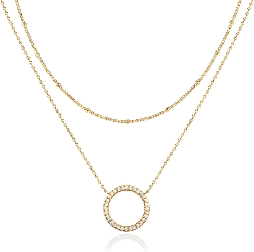 PAVOI 14K Gold Plated Dainty Layering Necklaces for Women | Snake Chain, Curb Link, Paperclip Lay... | Amazon (CA)
