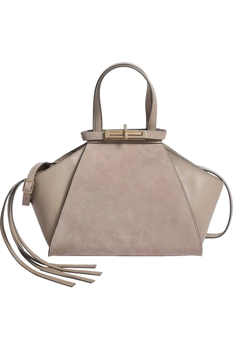 Kenneth Cole Crosby Leather Satchel in Steel at Nordstrom | Nordstrom