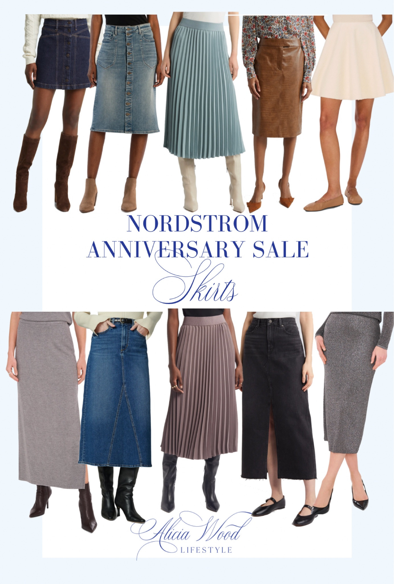 NORDSTROM ANNIVERSARY SALE
SKIRTS

Pleated midi skirt
Joe’s midi denim skirt
Veronica beard croc effect skirt
Raw hem midi denim skirt 
Metallic pull on midi skirt
Faux shearling mini skirt
Denim skirt
Denim mini skirt
Rib sweater skirtt

#LTKStyleTip #LTKOver40 #LTKxNSale