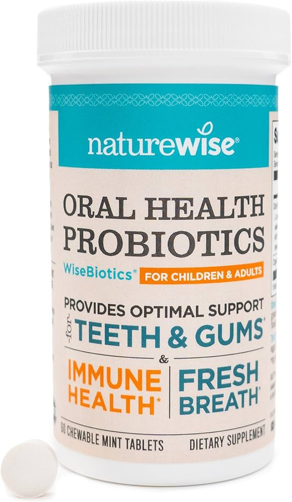 NatureWise Oral Probiotics for Mouth Bad Breath - Chewable Sugar-Free Mint - Lactobacillus reuter... | Amazon (US)