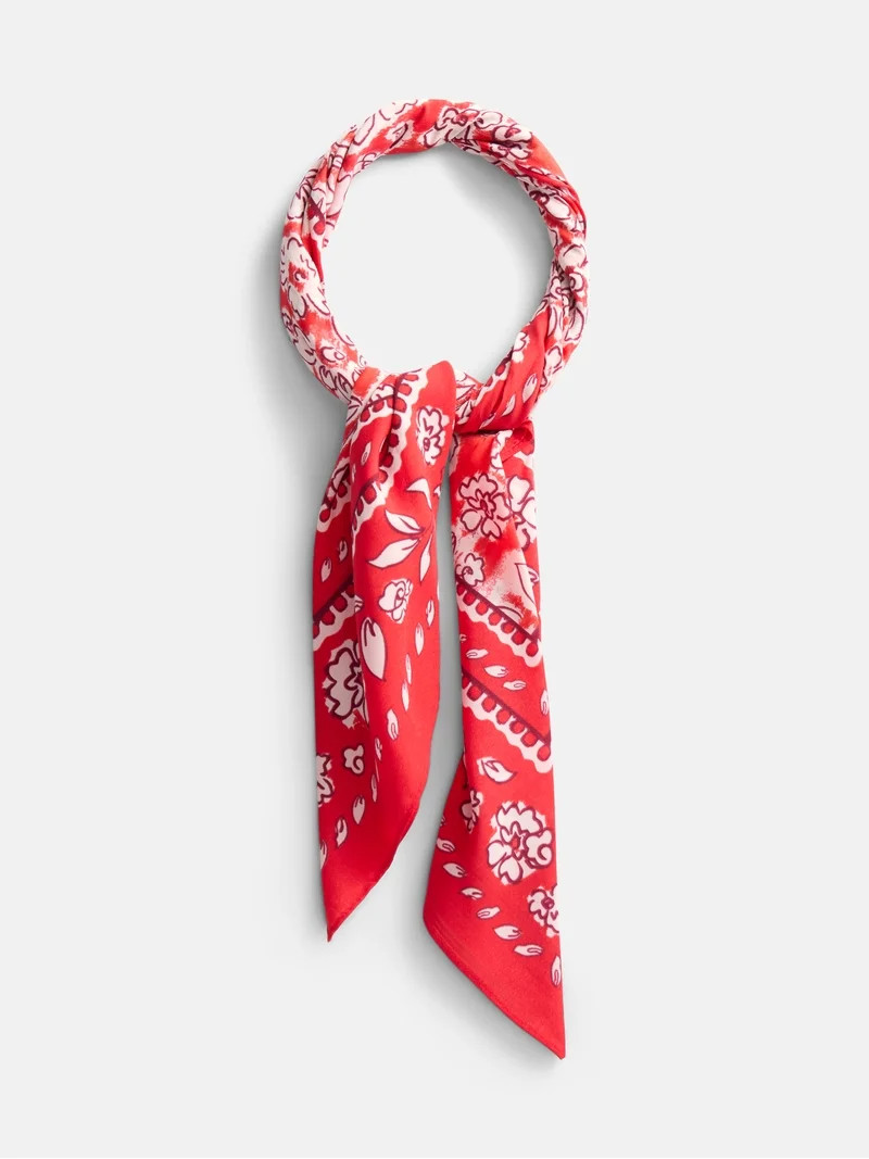 Scenario Women's Printed Square Scarf, Red | Walmart (US)