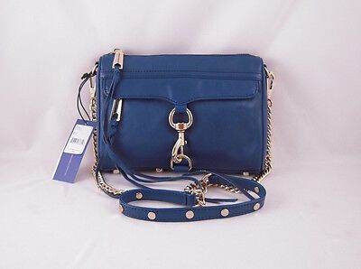 Rebecca Minkoff Mini Mac Clutch in Navy with Gold Hardware NWT | eBay AU