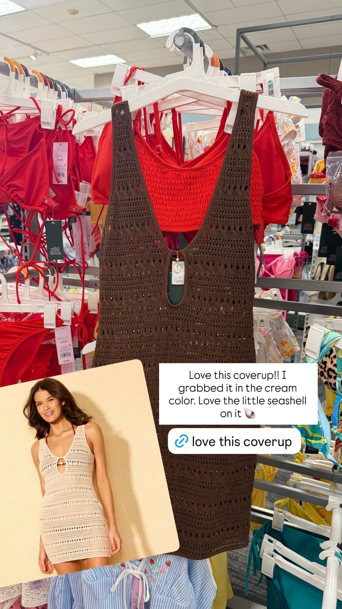 Love this coverup!! I grabbed it in the cream color. Love the little seashell on it 🐚