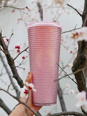 New Starbucks 2022 China Sakura Pink Glitter 24oz Studded Cup Tumbler | eBay US