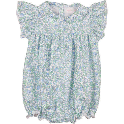 Blue And Green Floral Knit Bubble - Shipping Late March | Cecil and Lou