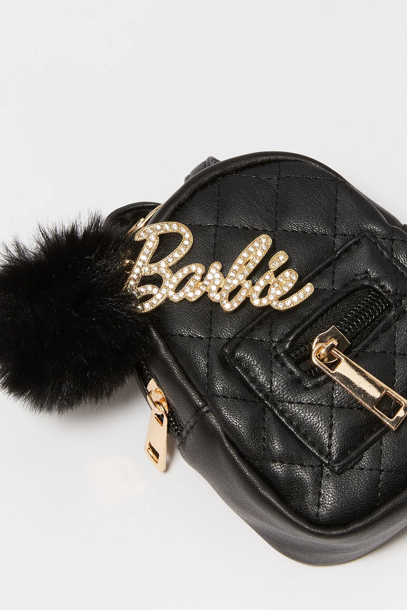 Barbie™ Black Keychain Quilted Mini Backpack | Urban Planet
