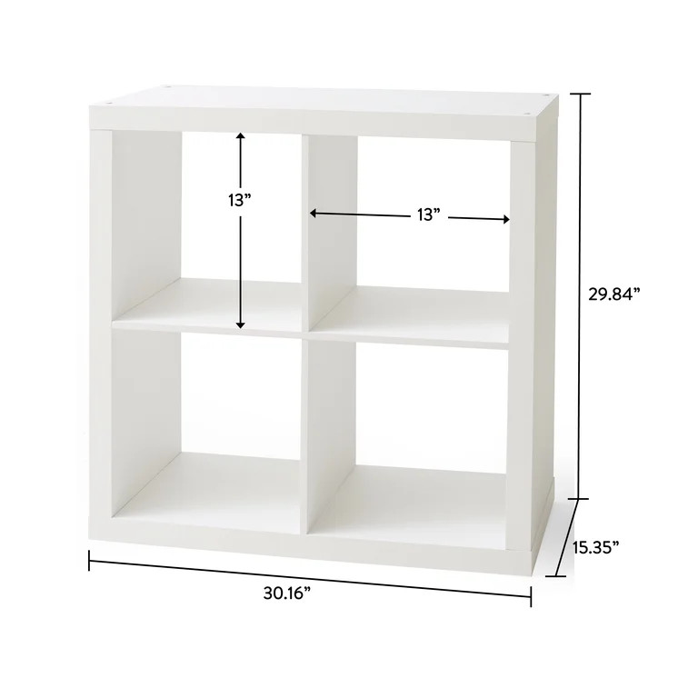Better Homes & Gardens 4 Cube Storage Organizer, White Texture | Walmart (US)