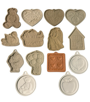 Clay Stoneware Cookie Molds Brown Bag Pampered Chef & More Vtg Lot of 14 | eBay US