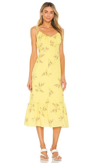Hailey Floral Print Midi Dress in Multi | Revolve Clothing (Global)