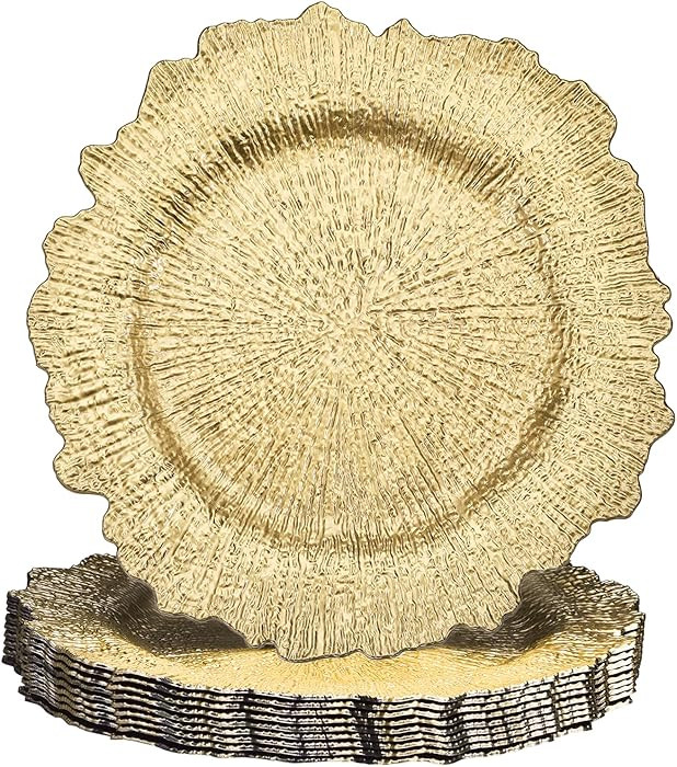 uxcell 10pcs Charger Plates Bulk 13 Inch Plastic Charger Plates Round Plate Charger for Dinner We... | Amazon (US)