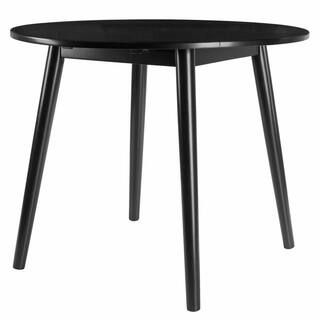 Winsome Wood Moreno 36 in. Black Round Drop Leaf Table 20036 | The Home Depot