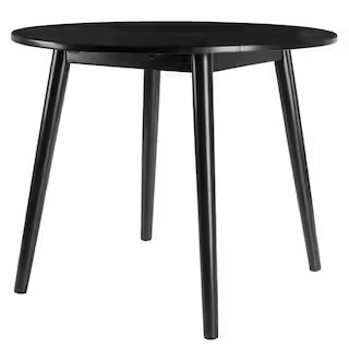 Winsome Wood Moreno 36 in. Black Round Drop Leaf Table 20036 | The Home Depot