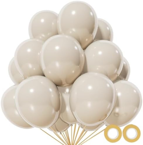 110pcs Sand White Balloon 12 inch, Sand white Latex Balloons for Birthday Party Baby Shower Weddi... | Amazon (US)