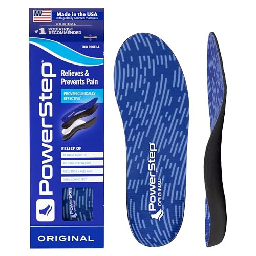 PowerStep Original Insoles, Arch Pain Relief Orthotics, Tight Shoes, Foot Support for Plantar Fasciitis, Mild Pronation, Foot & Arch Support Inserts, Shoe Inserts, Made in The USA (M 6-6.5/W 8-8.5) | Amazon (US)