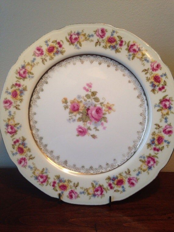 Gold Castle Dinner Plate - Hostess / Occupied Japan China / Cream Pink Gold Floral Dinnerware | Etsy (US)