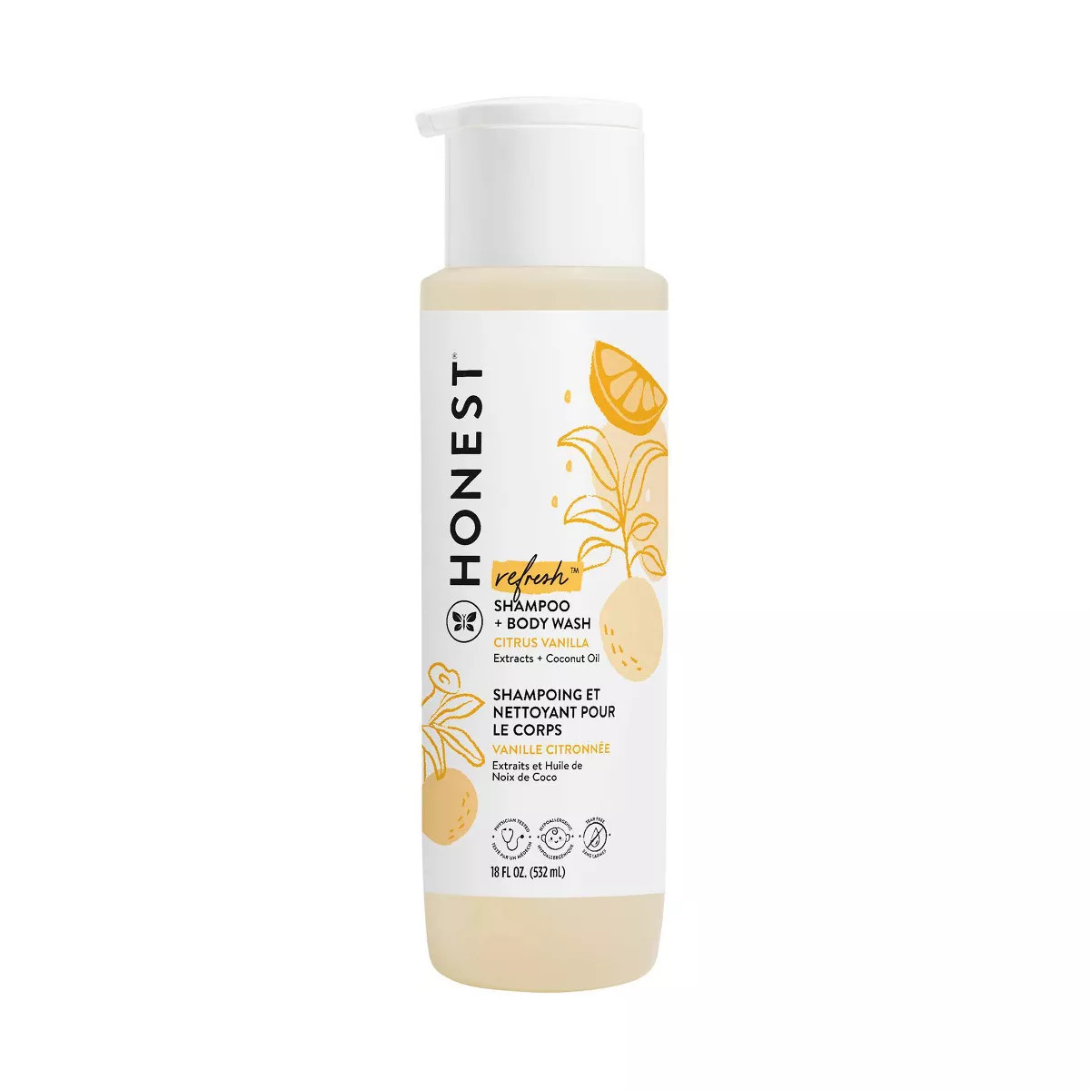 The Honest Company Refresh Shampoo + Body Wash - Citrus Vanilla - 18 fl oz | Target