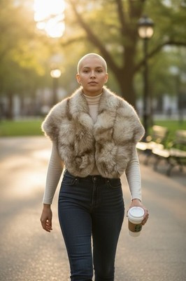 Beautiful Luxury Vintage John Bleignier Fox Fur Stole Long Scarf White Brown | eBay US