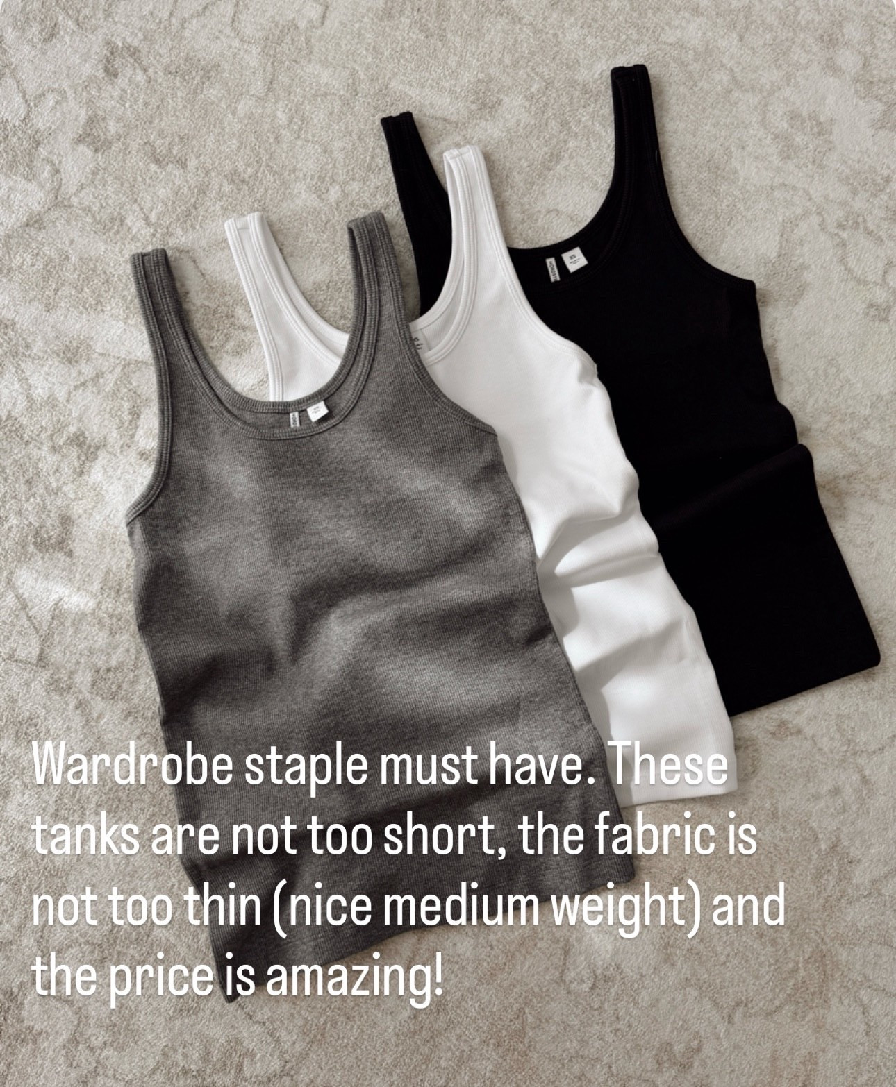 Wardrobe staple must have. These tanks are not too short, the fabric is not too thin (nice medium weight) and the price is amazing!

#LTKSeasonal #LTKootd #LTKActive