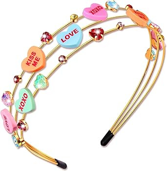 NVENF Valentine’s Day Headbands for Women Conversation Heart Headband Love XOXO Headbands Pink ... | Amazon (US)