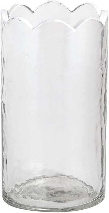 Mud Pie Glass Small Scalloped Glass Bud Vase | Amazon (US)