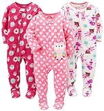 Simple Joys by Carter's Toddlers and Baby Girls' Loose-Fit Flame Resistant Fleece Footed Pajamas,... | Amazon (US)