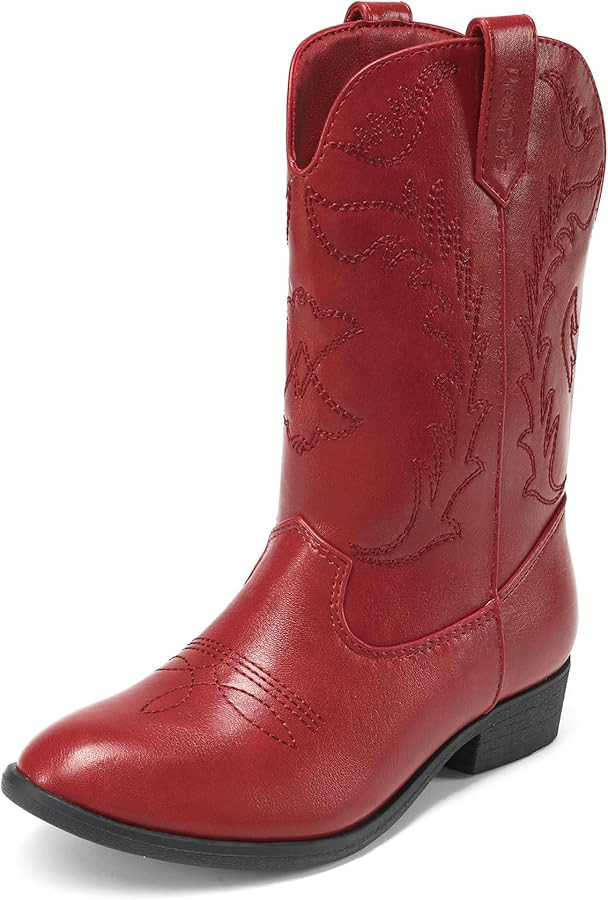 DREAM PAIRS Cowgirl Cowboy Western Boots Girls Mid Calf Riding Shoes Little Kid/Big Kid | Amazon (US)