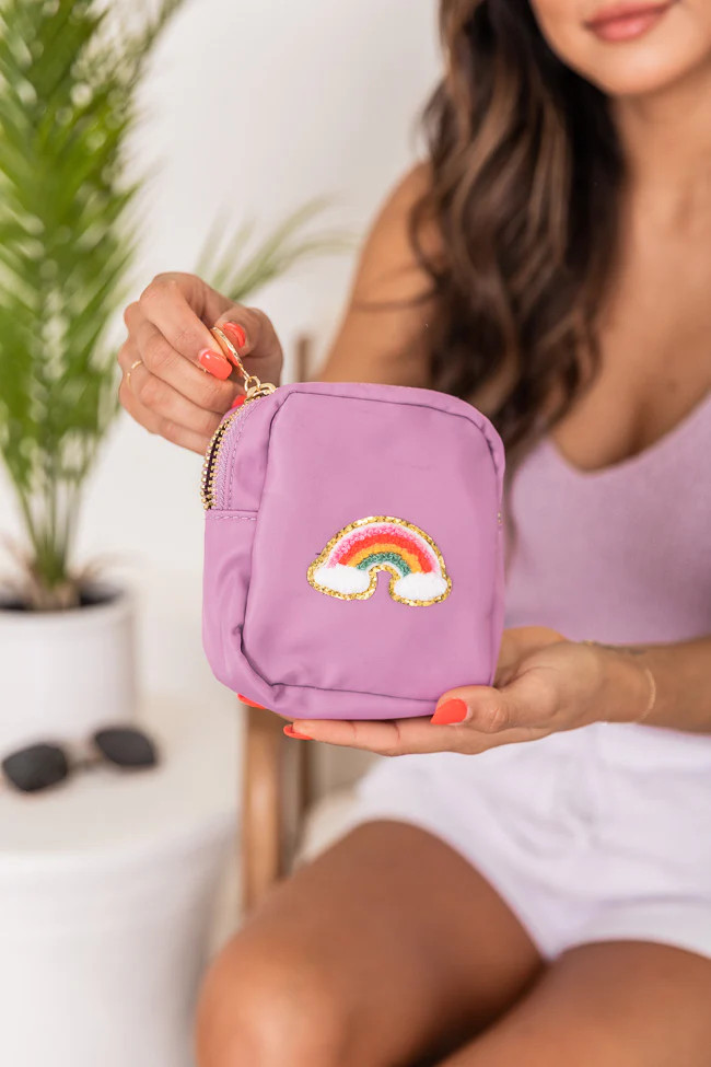 Rainbow/Purple Patch Mini Travel Medicine Bag | Pink Lily