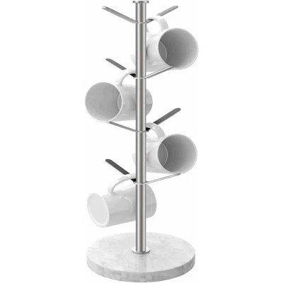 Marble Mug Holder Tree, 8 Hooks Brushed Nickel Coffee Cups Stand, New Upgraded Stable Mug Stand For Kitchen Counter Cabinet Cafe | Wayfair North America