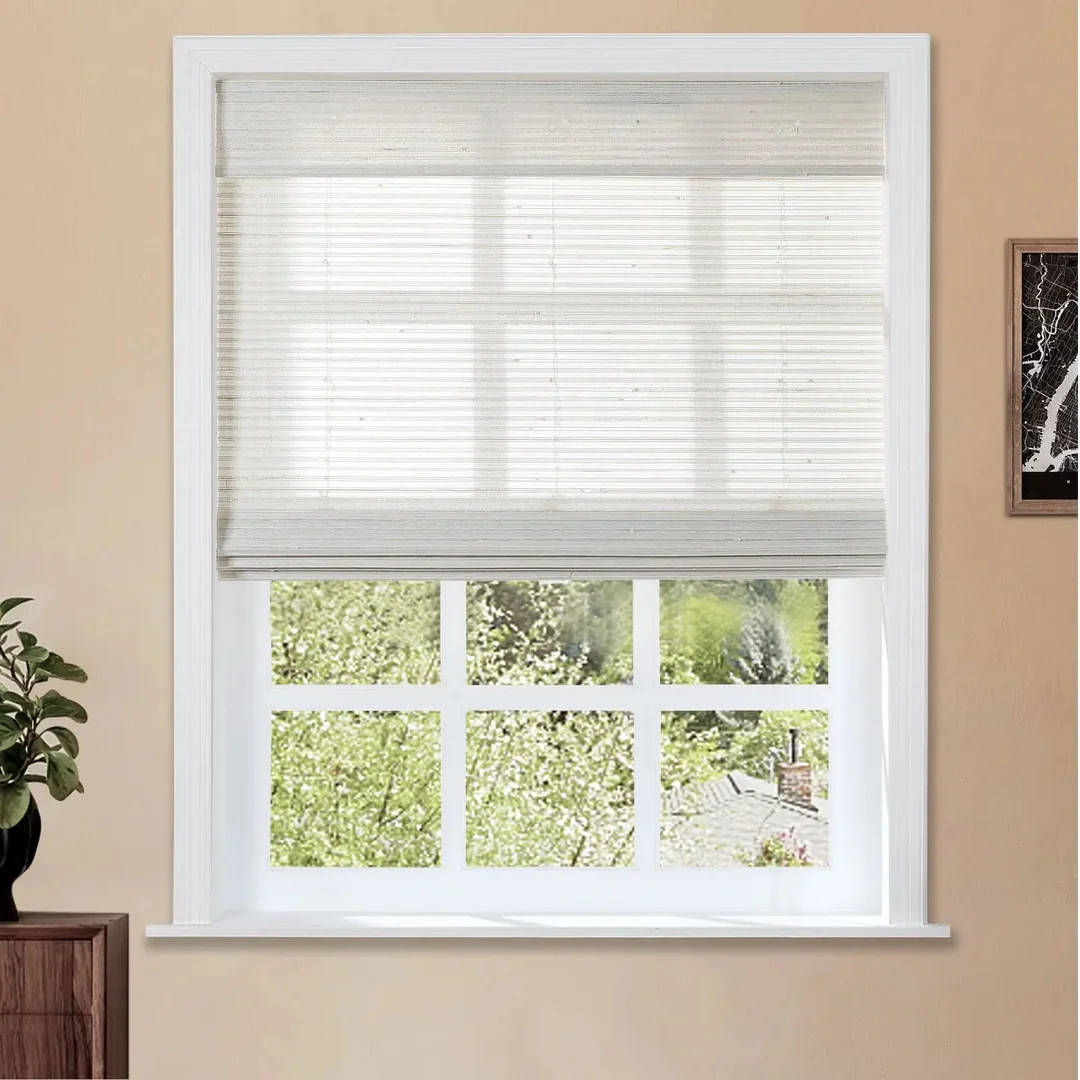 Natural Paper Bamboo Woven Shade - Marble White | TWOPAGES
