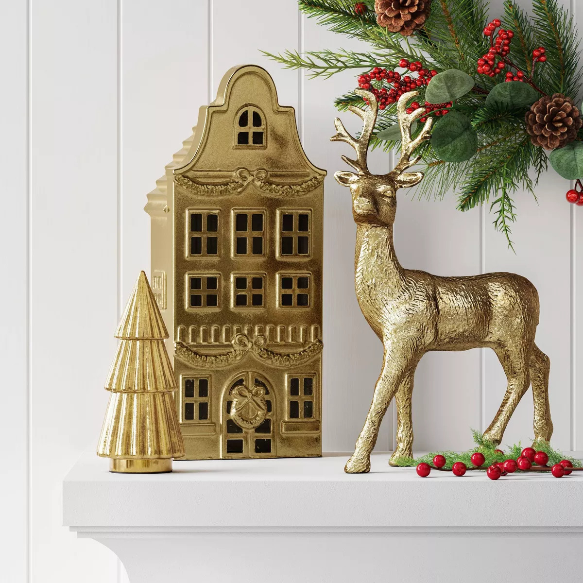 Metallic Deer Christmas Animal Sculpture - Wondershop™ Gold | Target