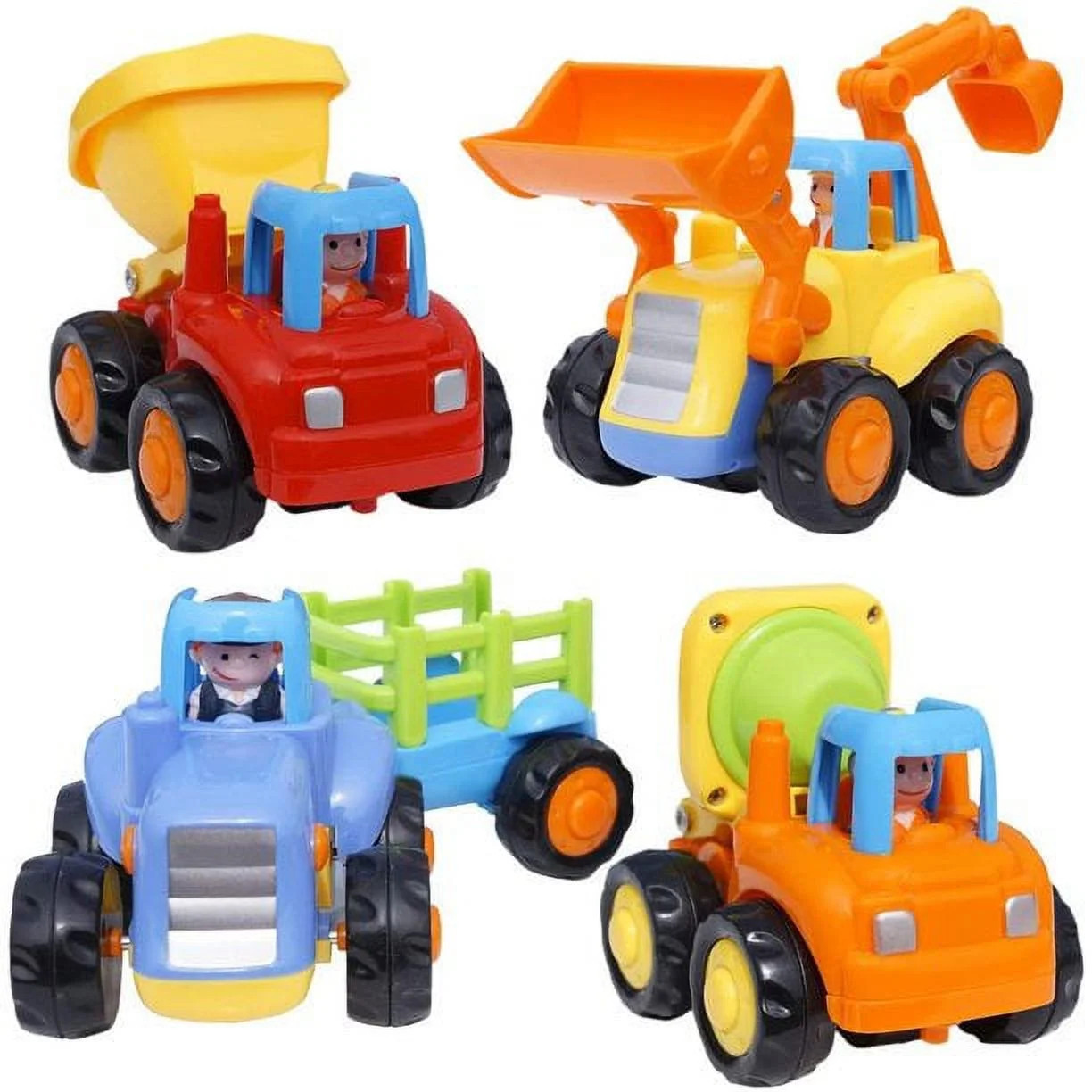Friction Powered Cars Push and Go Trucks Construction Vehicles Toys Set of Tractor Bulldozer Dump... | Walmart (US)