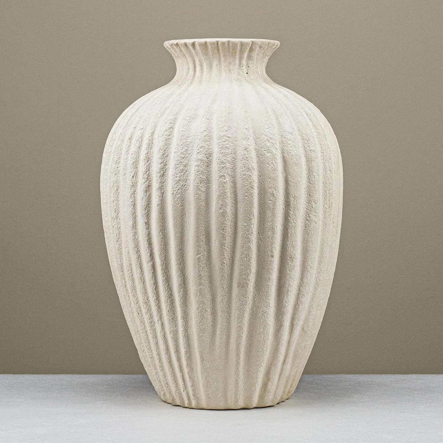 Handmade Ceramic Vase With Rustic Weathered Stone Finish, 10.4 Inch Round Decorative Vase For Far... | Wayfair North America