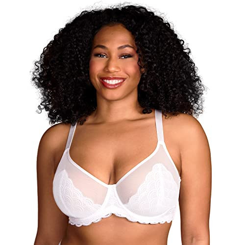 HSIA Minimizer Bra for Women - Plus Size Lace Bra Womans Full Coverage Bras Unlined Underwire Bra for Heavy Breast White | Amazon (US)