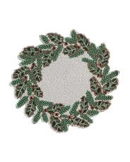 Beaded Holly Leaves Placemat | Kitchen & Dining Room | TJ Maxx | TJ Maxx