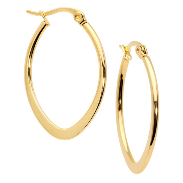 Body Candy Fashion Earrings for Women 30mm Gold Tone PVD Stainless Steel Oval Hoop Earrings | Walmart (US)