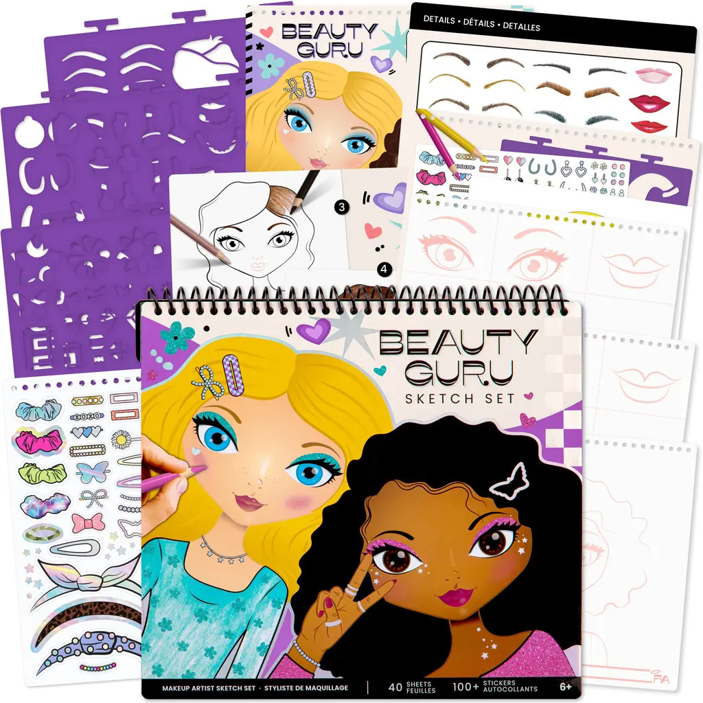 Fashion Angels Sketch Portfolio Set Beauty Guru Makeup Artist in Multicolored at Nordstrom | Nordstrom