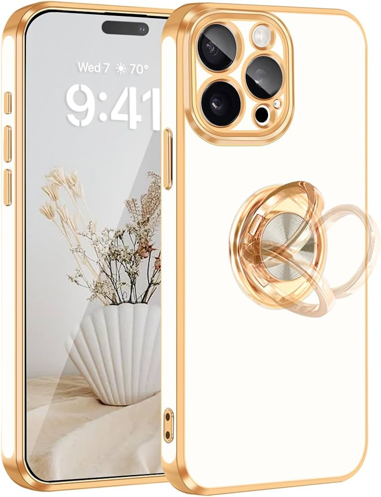 Fingic iPhone 15 Pro Case[with 360°Rotatable Ring Holder Stand][Support Magnetic Car Mount][Shin... | Amazon (US)