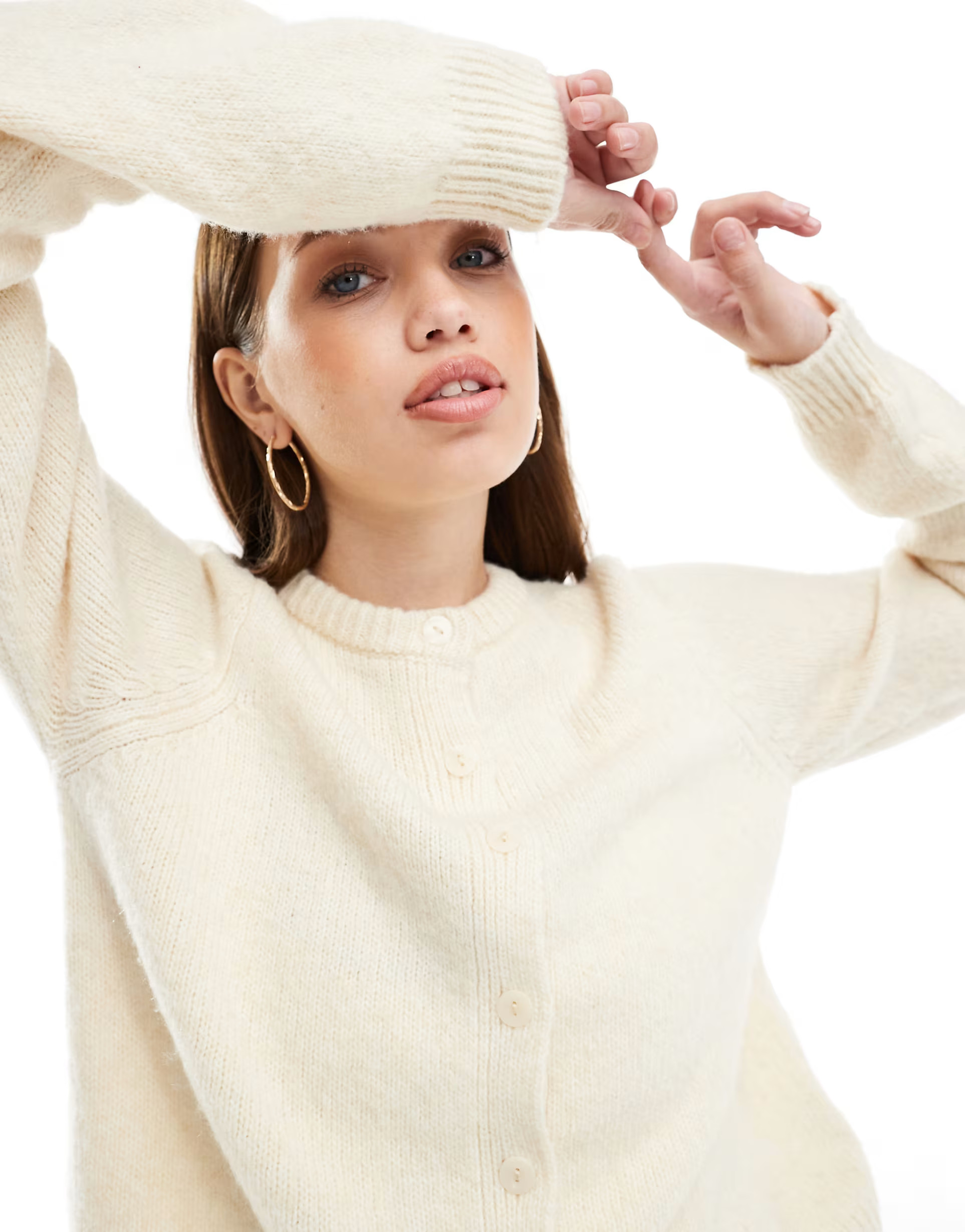 Cotton:On Lux crew button cardigan in yellow | ASOS (Global)