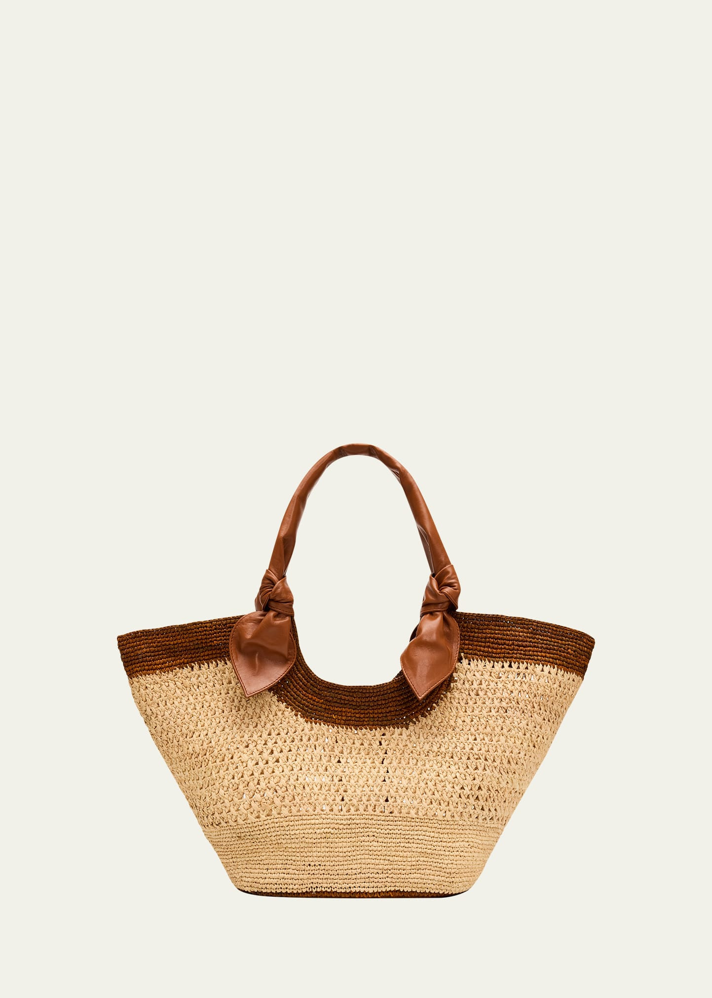 HEREU Fonol Bicolor Crochet Raffia Tote Bag | Bergdorf Goodman