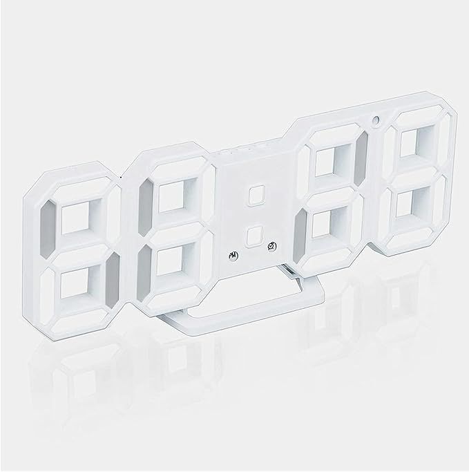 Petilleur 3D Digital Alarm Clock,Wall LED Number Time Clock with 3 Auto Adjust Brightness Levels,... | Amazon (US)