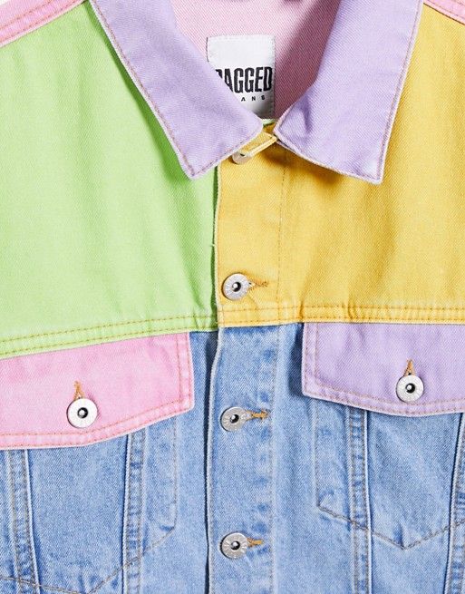 The Ragged Priest crop jacket in pastel patchwork denim co-ord | ASOS (Global)