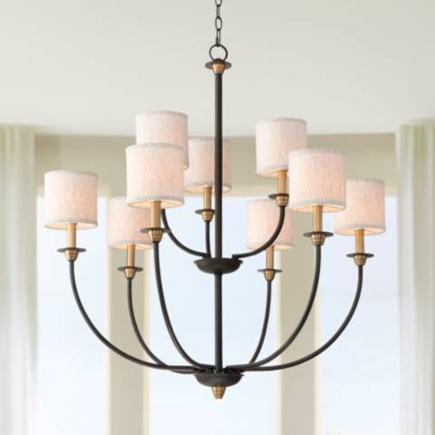 Quoizel Audley 33" Wide Old Bronze 9-Light Chandelier - #320A2 | Lamps Plus | Lamps Plus