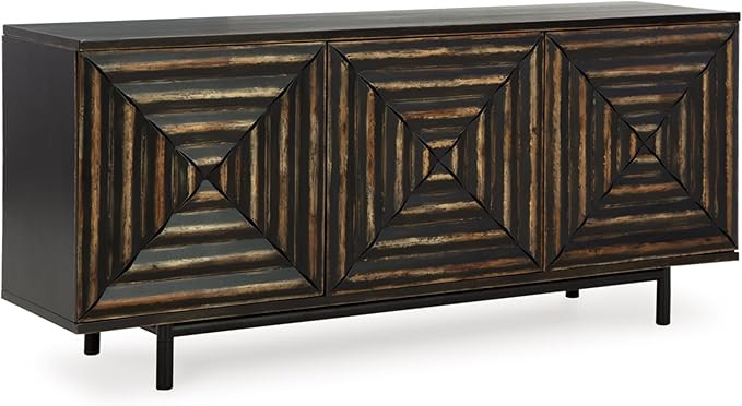 Signature Design by Ashley Fair Ridge Accent Cabinet, 72" W x 18" D x 32" H, Black & Dark Brown | Amazon (US)