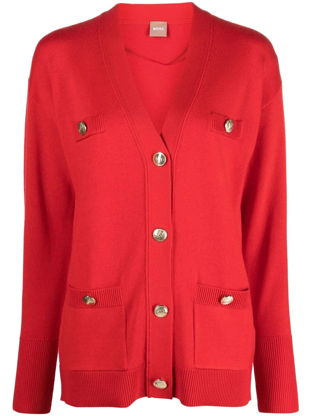 BOSS logo-embossed Buttoned Cardigan - Farfetch | Farfetch Global