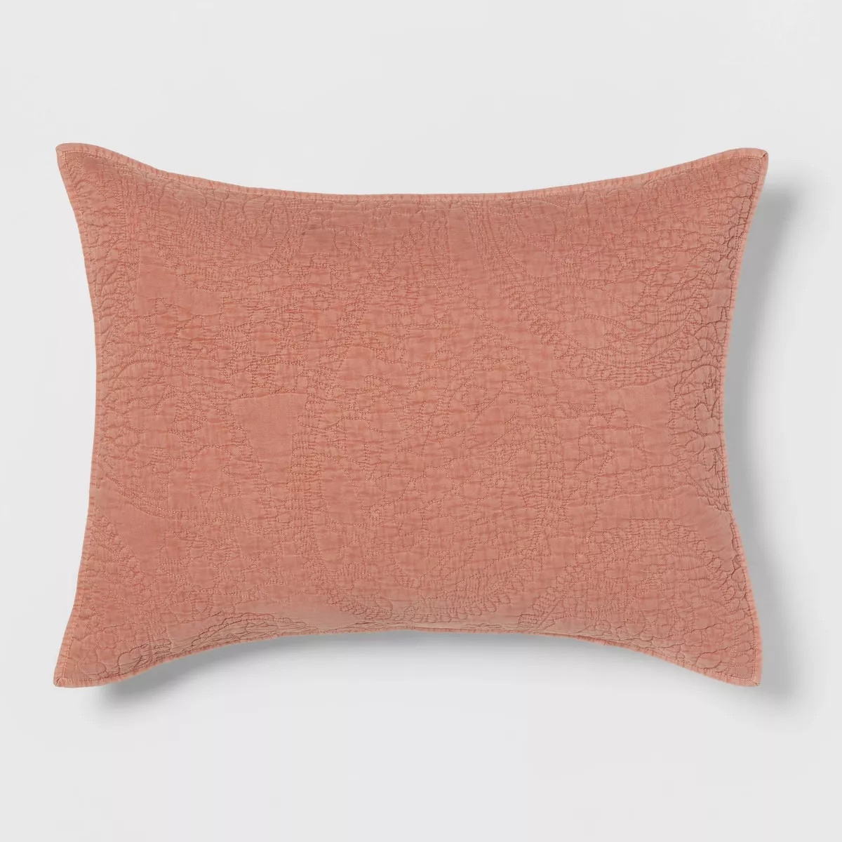 Standard Garment Washed Paisley Stitch Quilt Sham Blush - Threshold\u2122: OEKO-TEX Certified, Mi... | Target