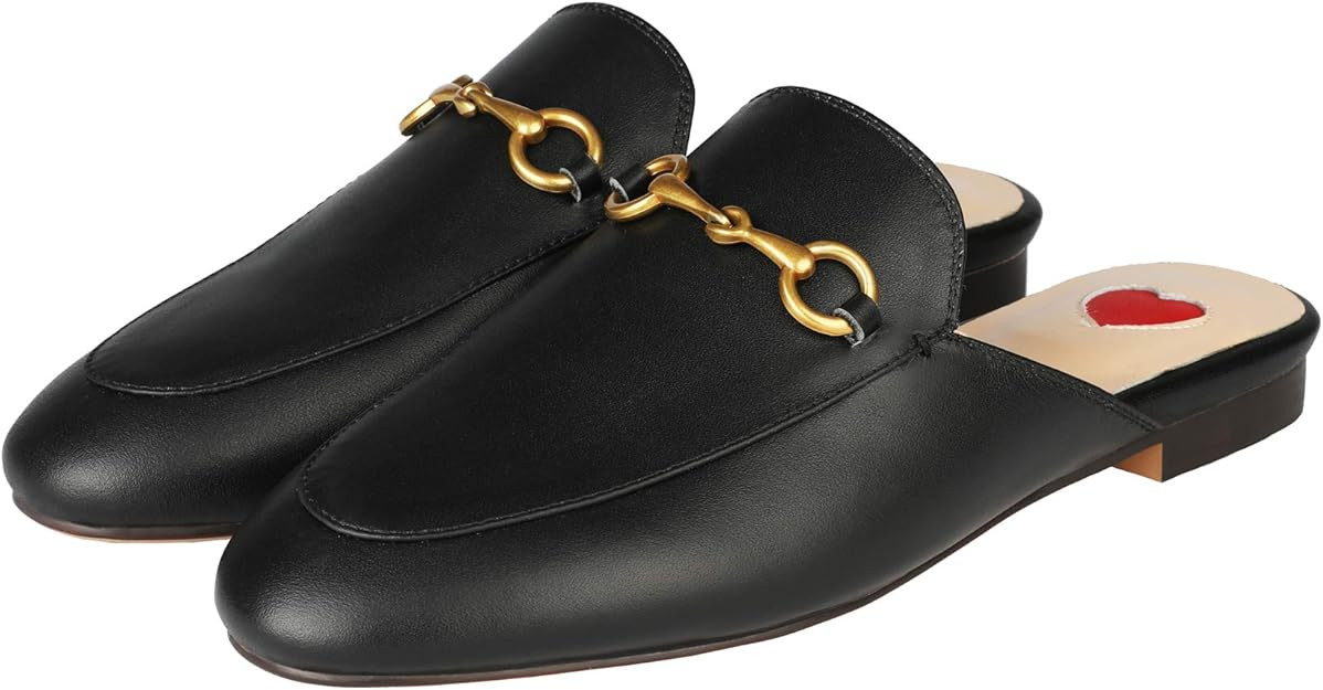 Arqa Mules for Women Leather Slip On Mule Backless Low Heel Loafers Slide Slippers | Amazon (US)