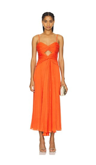 Clea Midi Dress in Cherry Tomato | Revolve Clothing (Global)