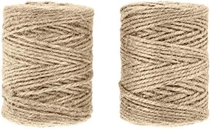 Amazon Basics All-Purpose Natural Jute Twine - #21 x 140 Foot (1.9mm x 43m), Natural, 2 Pack | Amazon (US)